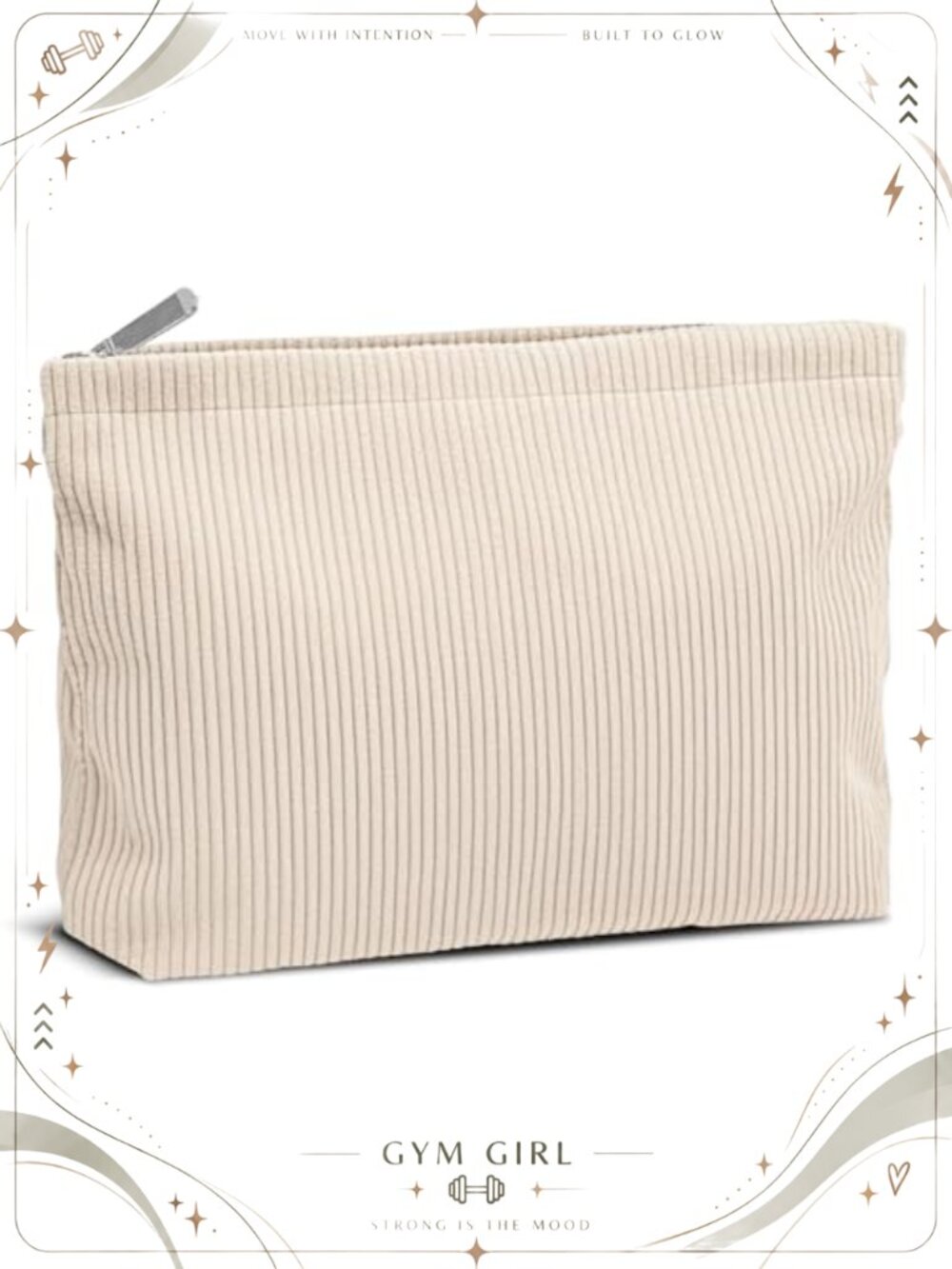 Corduroy Makeup Bag Small Travel Cosmetic Pouch with Metal Zipper Women